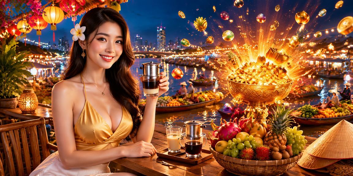 Khung cảnh cá cược tại vùng sông Mê Kông với cà phê